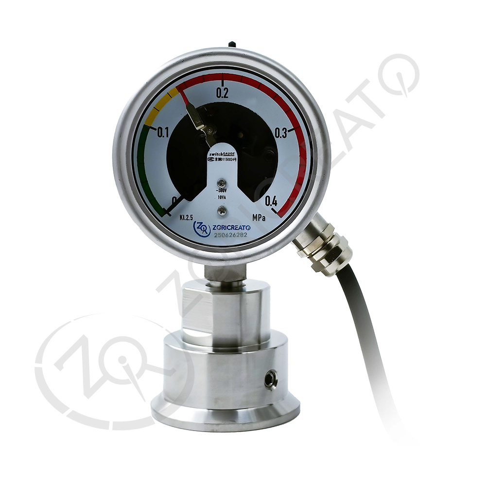 PECCRM-063F6型不锈钢卫生型电接点隔膜压力表